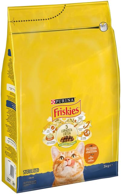 Friskies 3kg Sterilised Cats Kalkkunaa ja kasviksia kissanruoka