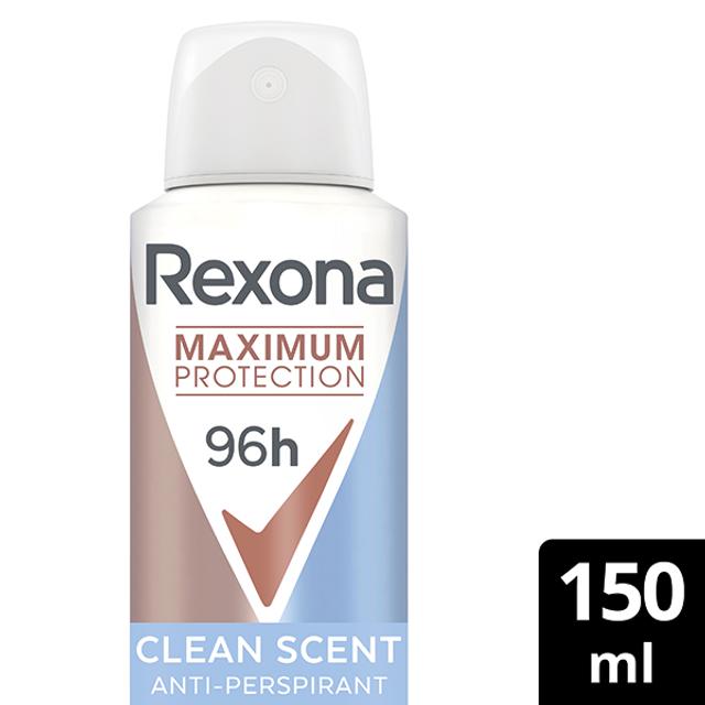 Rexona Maximum Protection Clean Scent Antiperspirantti Deodorantti Spray 96 h suoja 150 ML