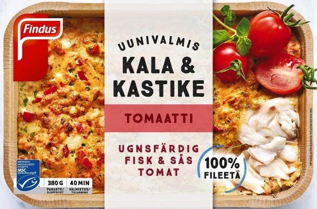 Findus Uunivalmis kala & kastike tomaatti MSC 380g, pakaste