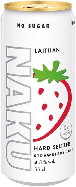 Laitilan Naku Strawberry-Lime 4,5% 0,33L hard seltzer