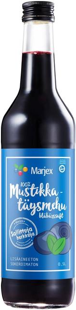 Marjex kylmäpuristettu mustikkamehu 0,5l