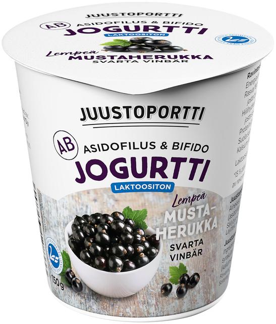 Juustoportti AB-jogurtti 150 g mustaherukka laktoositon