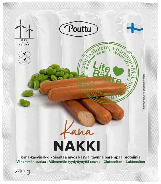 Pouttu Lite bättre Chicken & vegetable wiener 240g