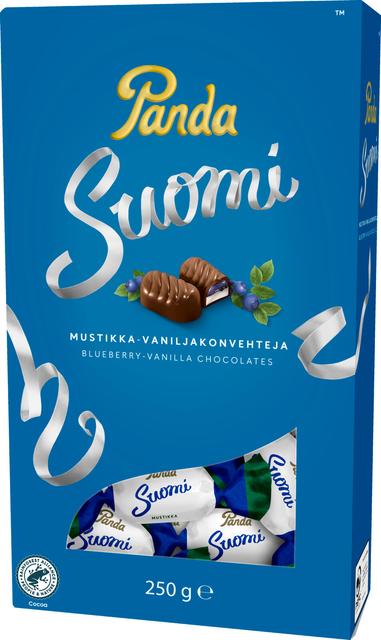 Panda Suomi mustikka vanilja suklaakonvehti 250g