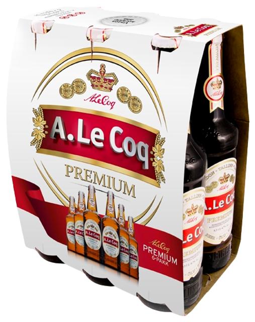 A. Le Coq Premium õlu 6-pakk 4,7%vol 3L