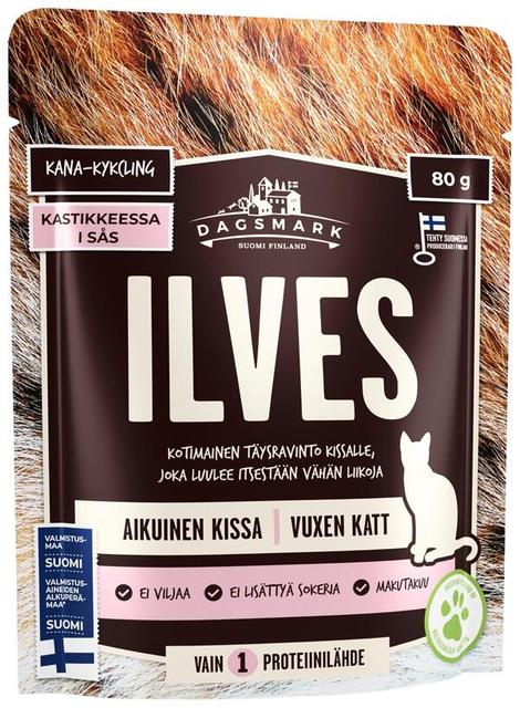 Dagsmark ILVES kotimainen kissan täysravinto, kanaa kastikkeessa 80 g