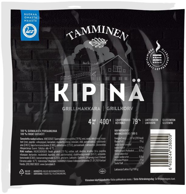 Tamminen Kipinä® grillimakkara 4kpl 400g