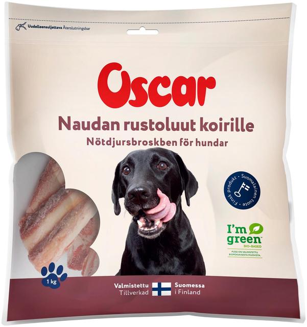 Oscar Naudan rustoluut koirille rehuaine 1kg