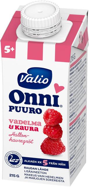 Valio Onni® vadelma-kaurapuuro 215 g UHT (alkaen 5 kk)