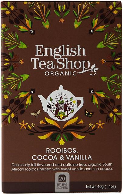 English Tea Shop Luomu Hauduke Rooibos, Cocoa & Vanilla, kofeiiniton 20 pss 40g