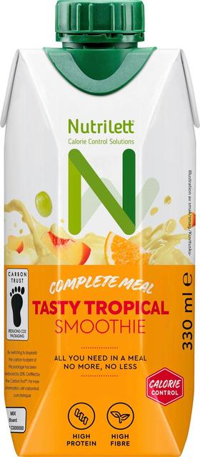 Nutrilett Tasty Tropical Smoothie vähälaktoosinen Trooppinen smoothie - ateriankorvike painonhallintaan 330 ml