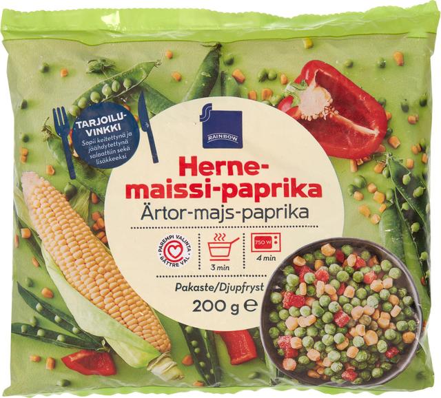 Rainbow 200g herne-maissi-paprika pakaste