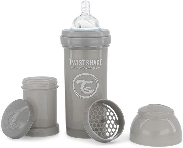 Twistshake Anti-koliiki tuttipullo 260ml Harmaa