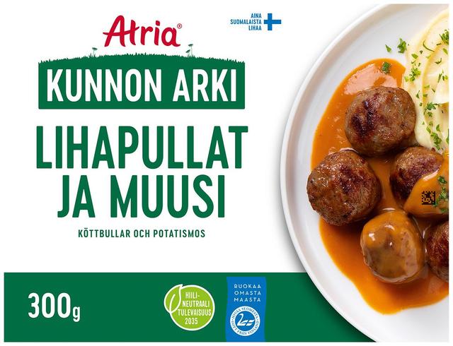 Atria Kunnon Arki Lihapullat ja Muusi 300g