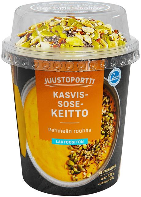 Juustoportti Pehmeän Rouhea Kasvissosekeitto 340g laktoositon gluteeniton