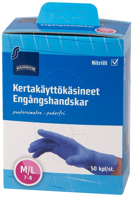 Rainbow kertakäyttökäsineet M/L 50kpl