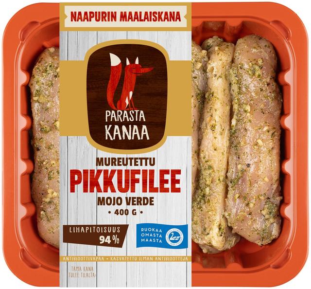 Naapurin Maalaiskanan mureutettu pikkufilee, mojo verde 400g