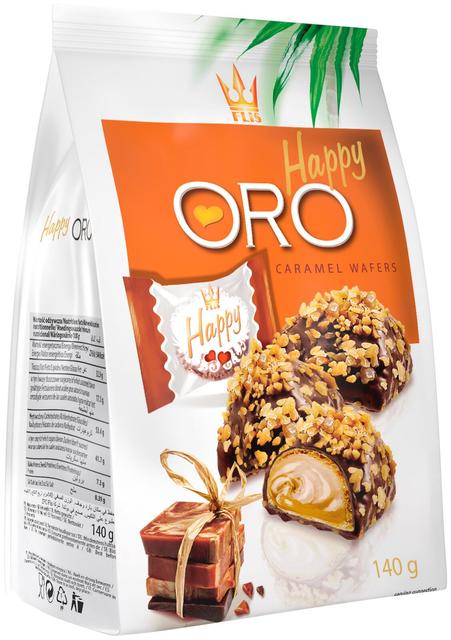 Happy oro caramel wafers 140g