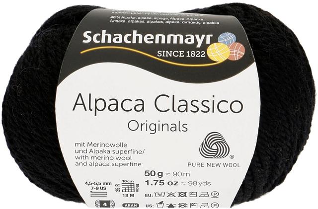 Schachenmayr Alpaca Classico neulelanka 50g musta