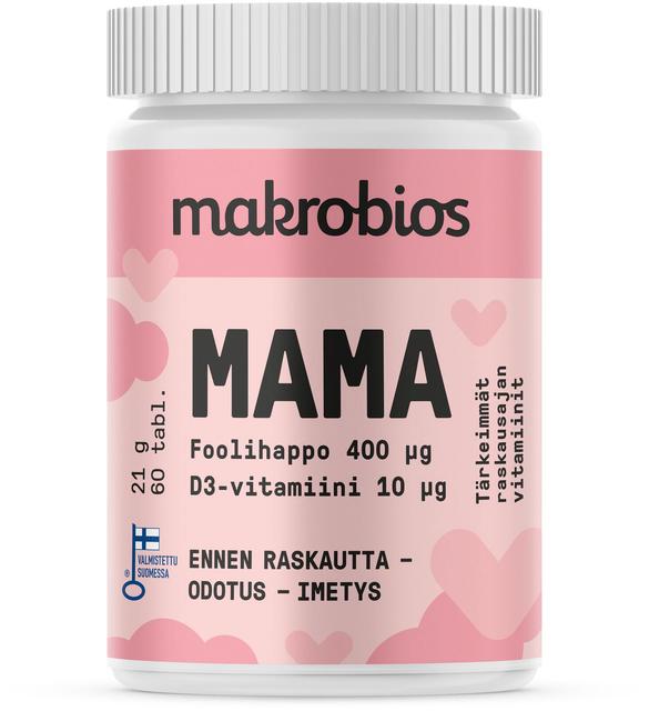 Makrobios Mama Foolihappo + D-vitamiini 60 tabl