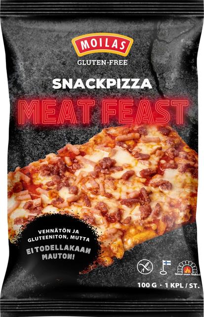 Moilas Gluten-Free Snackpizza Meat Feast 100 g esipaistettu pakaste