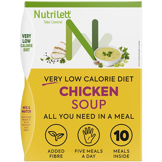 Nutrilett VLCD Chicken Soup Painonhallintaan tarkoitettu erittäin niukkaenergiainen ruokavalionkorvike kanakeitto 10x35g