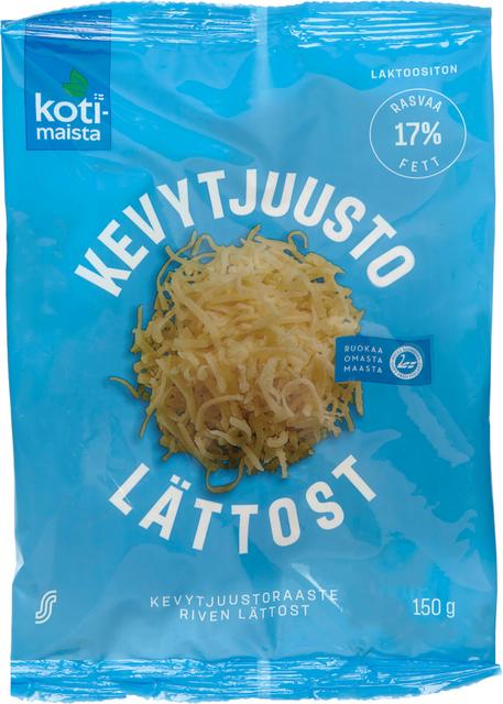 Kotimaista kevytjuustoraaste 17% 150g