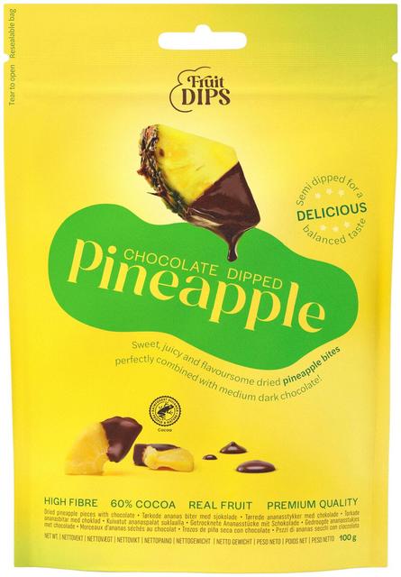 Fruit Dips Chocolate Dipped Pineapple 100g