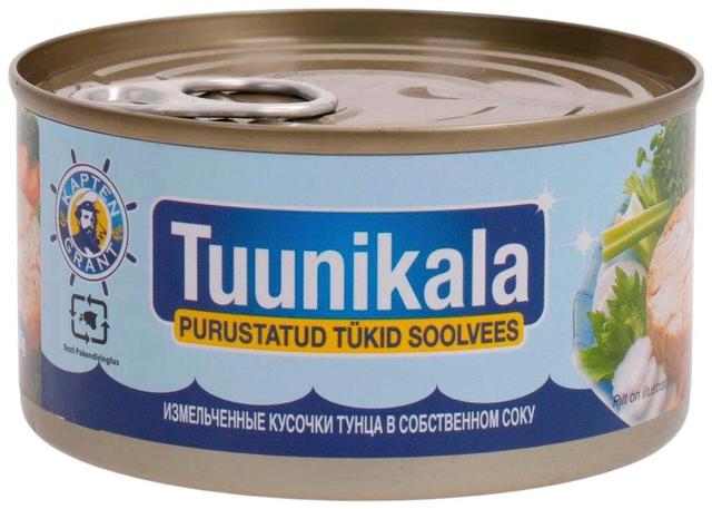 Purustatud tuunikala tükid soolvees 185 g