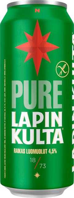 Lapin Kulta Pure gluteeniton Luomuolut 4,5% 0,5 l