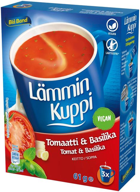 Blå Band Lämmin Kuppi Tomaatti-basilika