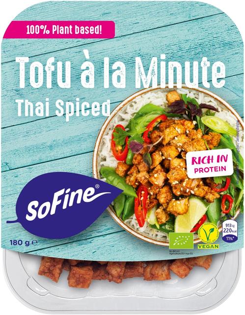 SoFine Tofu à la minute tofukuutiot thai spiced luomu 180g