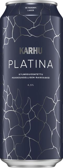 Karhu Platina Lager olut 4,5 % tölkki 0,5 L