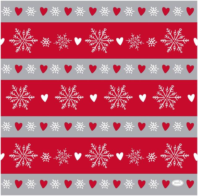 DUNI Bio Dunisoft® 12 kpl 40x40cm Winter Flakes Heart