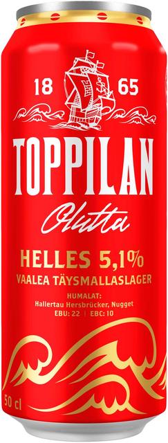 Toppilan Helles olut 5,1% 0,5 l