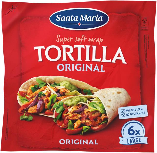 Santa Maria Tortilla Original Large vehnätortilla 6 kpl 371 g