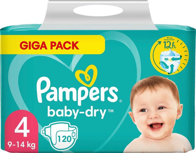 Pampers 120kpl BabyDry S4 9-14kg vaippa