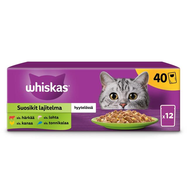 Whiskas 1+ Suosikit Lajitelma hyytelössä (40 x 85 g)