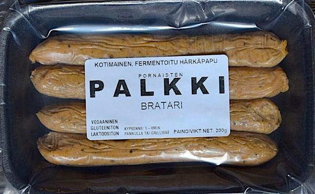 Pornaisten Palkki Bratari, vegaaninen makkara