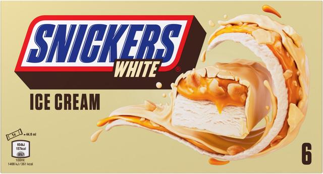 Snickers White jäätisebatoonid 6tk, 245g