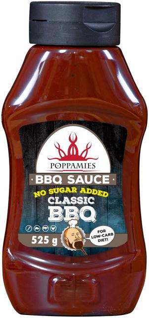 Poppamies BBQ Sauce Classic BBQ No sugar added grillikastike 525g