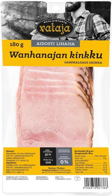 Vataja Wanhanajan kinkku viipaleina 180g