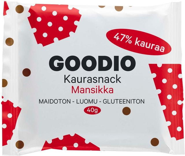 Goodio 40g Luomu Oat Bites Snack Bar Mansikka