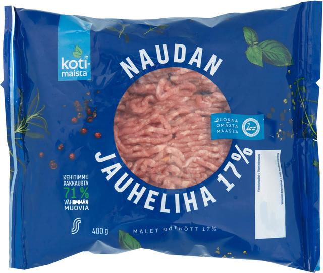 Kotimaista naudan jauheliha 17 % 400 g