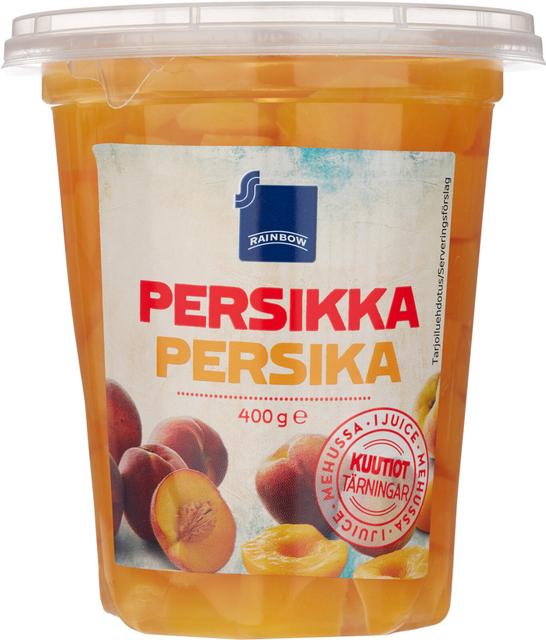 Rainbow persikkakuutiot mehussa 400g/250 g