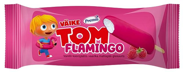 Väike Tom Flamingo vanilli-koorejäätis vaarikajääga60g/74ml