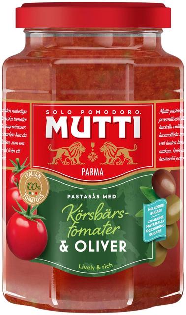 Mutti pastakastike kirsikkatomaateilla ja oliiveilla 400g