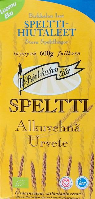 Birkkalan Luomu isot spelttihiutaleet täysjyvä 600g