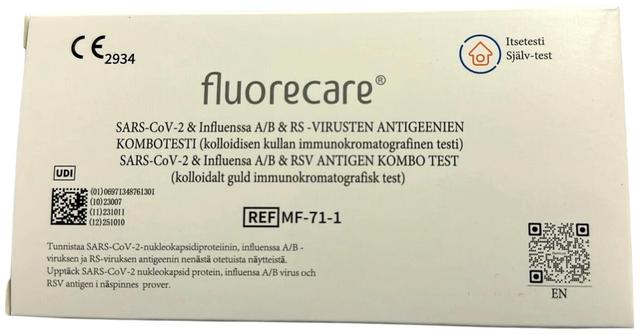 Fluorecare SARS-CoV-2- ja influenssa A/B- ja RSV-antigeenin yhdistelmätestipakkaus