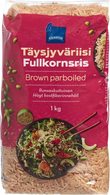 Rainbow pitkäjyväinen täysjyväriisi 1 kg